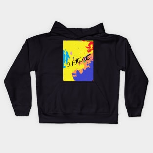 ARTIST: painted in bright yellow, blue, red, orange, turquoise, green Kids Hoodie